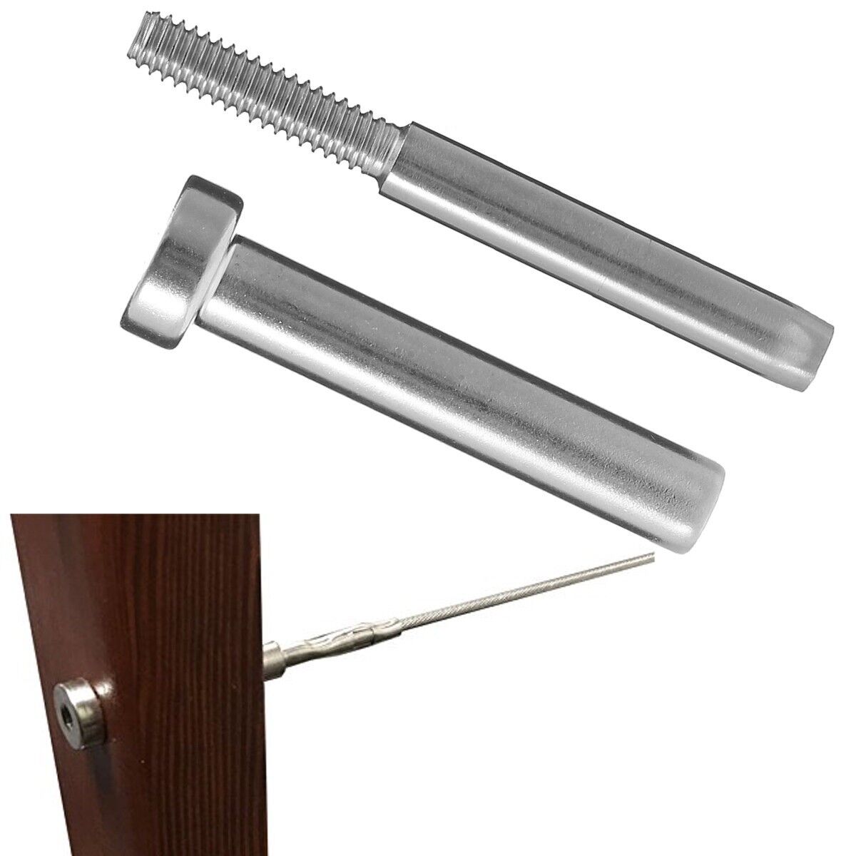 1/4" Cable Railing - Stainless Steel Invisible Receiver Swage Stud End Fitting - 100 pcs