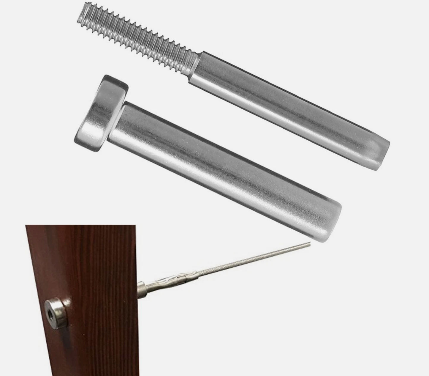 1/4" Cable Railing - Stainless Steel Invisible Receiver Swage Stud End Fitting - 16 pcs