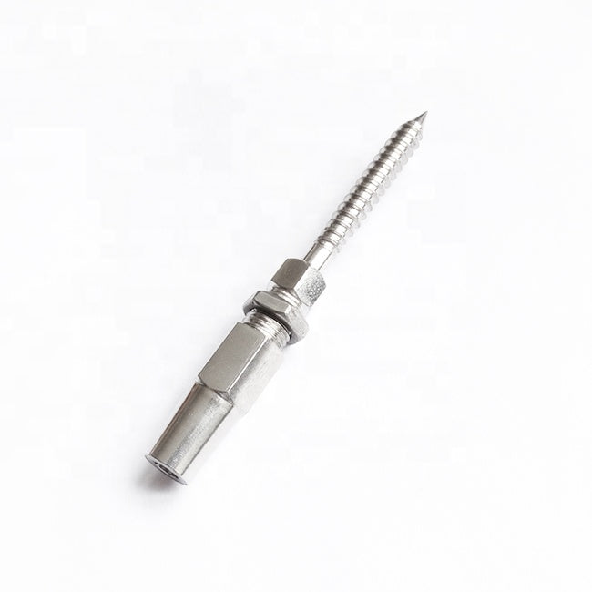 Swageless Wood Lag Screw  Right Hand Threaded for 3/16″ Cable