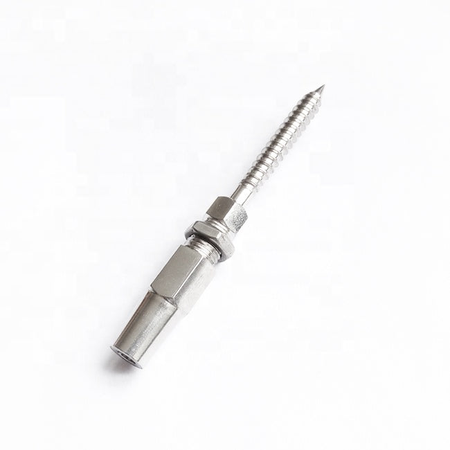 Swageless Wood Lag Screw Right Hand Threaded for 5/32" Cable