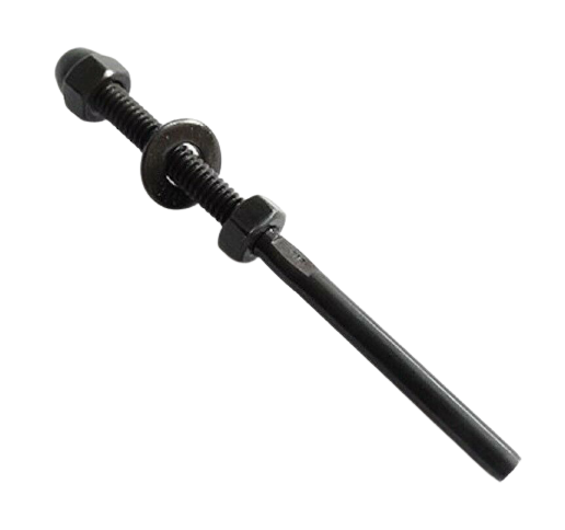Black Oxide T316 Stainless Steel Threaded Terminal Hand Swage End Fitting for 1/8'' Cable