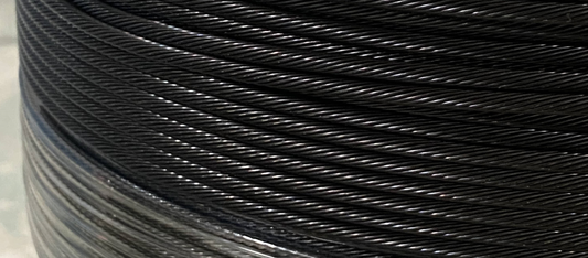 100 FT coil - Black oxide Stainless Steel T316 Cable Railing, 3/16" 1x19 Commercial Grade